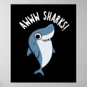 ウォークシャークおもしろい動物愛玩犬ダークBG ポスター (正面)