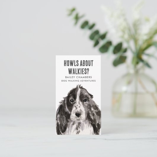 ウォークシーズウォーターの色ドッグウォーカー 名刺 (スタンド正面)