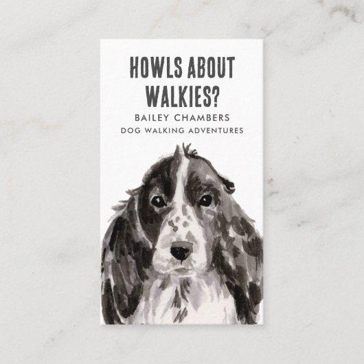 ウォークシーズウォーターの色ドッグウォーカー 名刺 (正面)