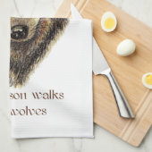 ウォークスウィズウルフ引用文 キッチンタオル (四つ折り)