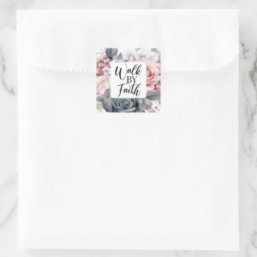 ウォークバイフェイスクリスチャン引用文 スクエアシール (バッグ)