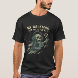 ウォークマンがWi-Fiを要求した レトロテックホラー Tシャツ