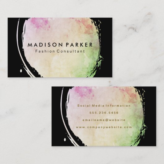 ウォーコンテンポラリータカラーのブラシ 名刺 (正面/裏面)