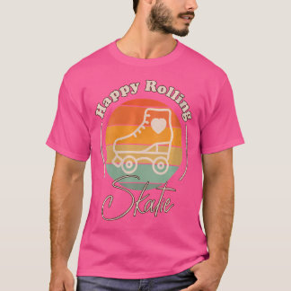 ウォースカティハッ転がハッピーズローラースケートで滑る Tシャツ