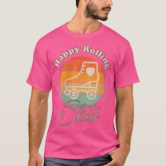 ウォースカティハッ転がハッピーズローラースケートで滑る Tシャツ (正面)