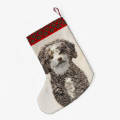 ウォースペインのドッグ絵画 – かわいいオリジナルドッグアート スモールクリスマスストッキング (裏面 (吊り時))