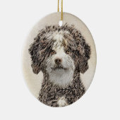 ウォースペインのドッグ絵画 – かわいいオリジナルドッグアート セラミックオーナメント (右)