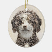 ウォースペインのドッグ絵画 – かわいいオリジナルドッグアート セラミックオーナメント (左)