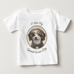 ウォースペインのドッグ絵画 – かわいいオリジナルドッグアート ベビーTシャツ