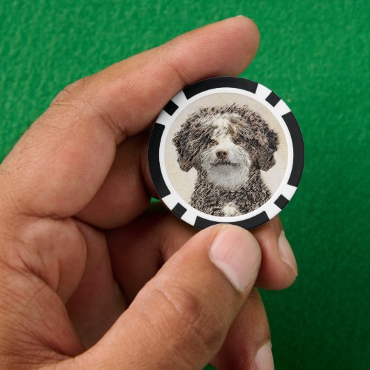 ウォースペインのドッグ絵画 – かわいいオリジナルドッグアート ポーカーチップ (手)