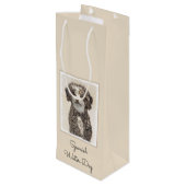 ウォースペインのドッグ絵画 – かわいいオリジナルドッグアート ワインギフトバッグ (裏面アングル)