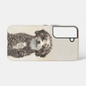 ウォースペインのドッグ絵画 – かわいいオリジナルドッグアート SAMSUNG GALAXYケース (裏面横)