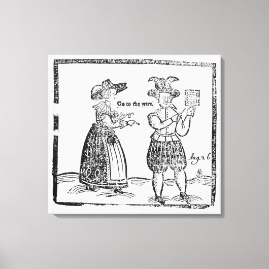 ウォーズに行く、パンプレットショーウィからイラストレーション キャンバスプリント (正面)