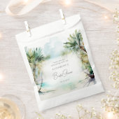 ウォータエレガントーカラーパームツリービーチブライダルシャワー フェイバーバッグ (クリップ留めされた状態)