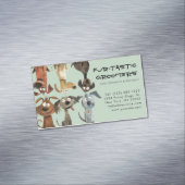 ウォータカラーおもしろい犬トリマーズブティックブルー マグネット名刺 (インサイチュ)