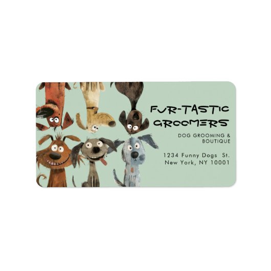 ウォータカラーおもしろい犬トリマーズブティックブルー ラベル (正面)