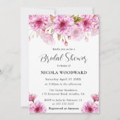 ウォータカラーさくらんぼブロッサムブランチブライダルシャワー 招待状 (正面)