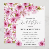ウォータカラーさくらんぼブロッサムブランチブライダルシャワー 招待状 (正面/裏面)