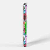 ウォータカラーで描かれた面白いモンスターのシームレスパターン iPhoneケース (右側面)