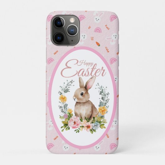 ウォータカラーのうさぎと花のリース イースター Case-Mate iPhoneケース (裏)
