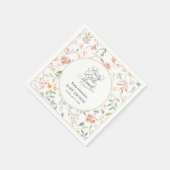 ウォータカラーのお花のベビーシャワー スタンダードカクテルナプキン (角)