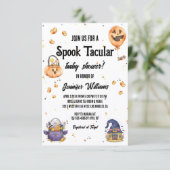 ウォータカラーのハロウィンベイビーシャワー 招待状 (スタンド正面)