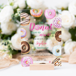 ウォータカラーのバースデーギフト You Donut Want to Miss it アクリル招待状