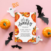 ウォータカラーのパンプキンが可愛いハロウィン招待状「Let’s Get Spooky」 招待状