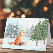 ウォータカラーのモリのクリスマス カード