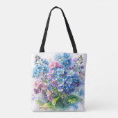 ウォータカラーのワスレナグサの花束 トートバッグ (裏面)