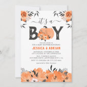 ウォータカラーの可愛いカボチャ「It's a Boy」ベビーシャワー 招待状 (正面)