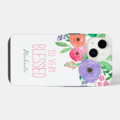 ウォータカラーの春の花 ブレスド iPhoneケース (裏面横)