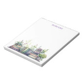 ウォータカラーの本と植物ToDoリスト ノートパッド (回転)