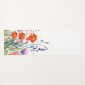 ウォータカラーの華やかな野の花のオーダーメイド ヨガマット (裏面(横))