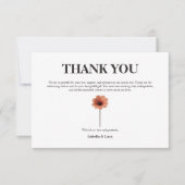 ウォータカラーはっきりしたフローラピーチ&オレンジデザイン サンキューカード (正面)