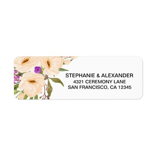 ウォータカラーアイボリーブーケアネモネス ラベル (正面)