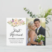 ウォータカラーアイボリーブーケアネモネス 招待状 (スタンド正面)