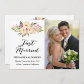 ウォータカラーアイボリーブーケアネモネス 招待状 (正面/裏面)