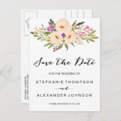 ウォータカラーアイボリーブーケアネモネス 案内ポストカード (正面/裏面)