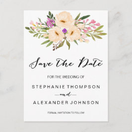 ウォータカラーアイボリーブーケアネモネス 案内ポストカード