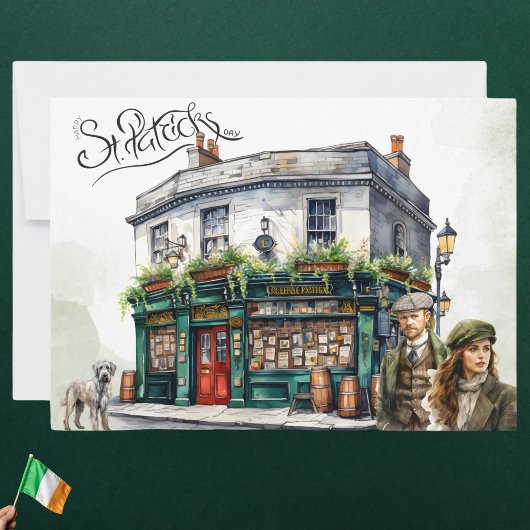 ウォータカラーアイリッシュパブハッピーセントパトリックの日 シーズンカード