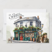 ウォータカラーアイリッシュパブハッピーセントパトリックの日 シーズンカード (正面)