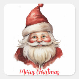 ウォータカラーイラストレーションサンタクロース スクエアシール
