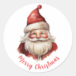 ウォータカラーイラストレーションサンタクロース ラウンドシール