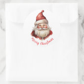 ウォータカラーイラストレーションサンタクロース ラウンドシール (バッグ)