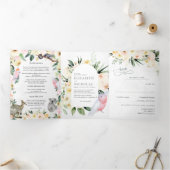 ウォータカラーウェディングクレスト | オーストラリアウェディング 三つ折り招待状 (内部)