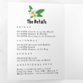 ウォータカラーエキゾチックルアウ（ハワイ式宴会）バチェロレッテ週末 三つ折り招待状 (内部最初)