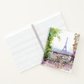 ウォータカラーエッフェルタワーパリフランスのカフェ ノートブック (内部)