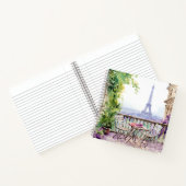 ウォータカラーエッフェルタワーパリフランスのカフェ ノートブック (内部)