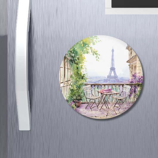 ウォータカラーエッフェルタワーパリフランスのカフェ マグネット
